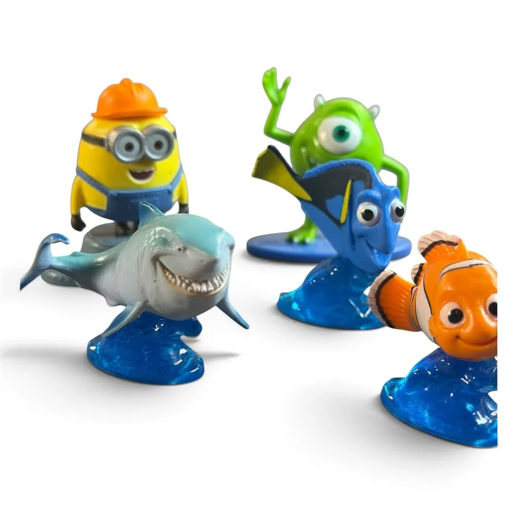 Disney Pixar Universal Minions Finding Nemo Monsters Inc Mini Figure Lot 8pc